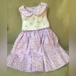 All Mine Sleeveless Smocked Floral Dress w/ matching diaper cover 12 Month